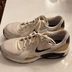 Nike Cream, Gold and Black Air Max Sneakers- Women’s 10